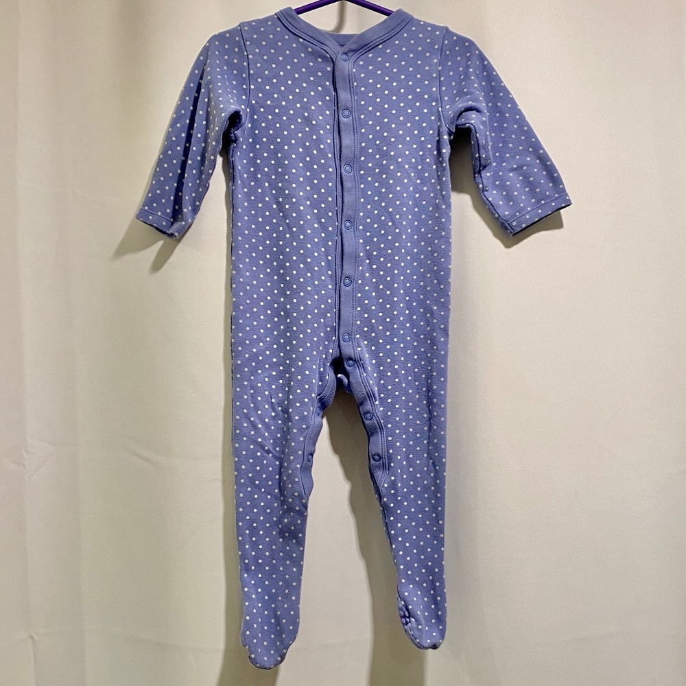 EUC 12-18m Marks & Spencer Snap Footie - Polkadots